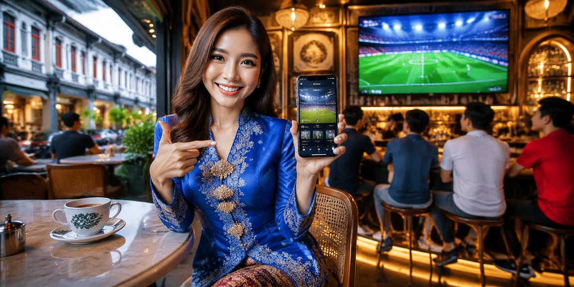 Woman in baju kurung in Ipoh accessing an online Sports Betting platform in Malaysia